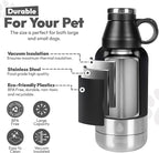 Stainless Steel Insulated Water Bottle with 2 Removable Water Bowls for Dogs – Leak-Proof Eco-Friendly Portable Dog Water Bottle - Travel Accessories for Dogs - 32oz - Black