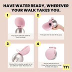 Malsipree 2-in-1 Portable Dog Water Bottle & Bowl for Small Dogs - Leak Proof & Insulating - Travel Water Dispenser - Stainless Steel Bottle & Silicone Bowl - Walking & Hiking (10 fl oz, Pink)