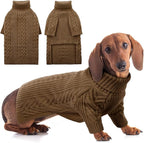 ASENKU Dog Sweater, Dog Sweaters for Medium Dogs, Warm Pullover Doggie KnitTurtleneck Warm Clothes for French Bulldog, Boston Terrier（Coffee, L）