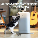 Automatic Cat Feeder with Camera, 2k HD Video Night Vision, 5G Pet Feeder with 2-Way Audio, Cat Food Dispenser with Low Food Alert and Blockage Sensor, Non-Subscription Version