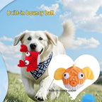 Dog Toys for Aggressive Chewers,Squeaky Dog Toys to Keep Them Busy,No Stuffing Interactive Dog Chew Toys,Suitable for Medium,Large and Small Dogs (Yellow Fish)