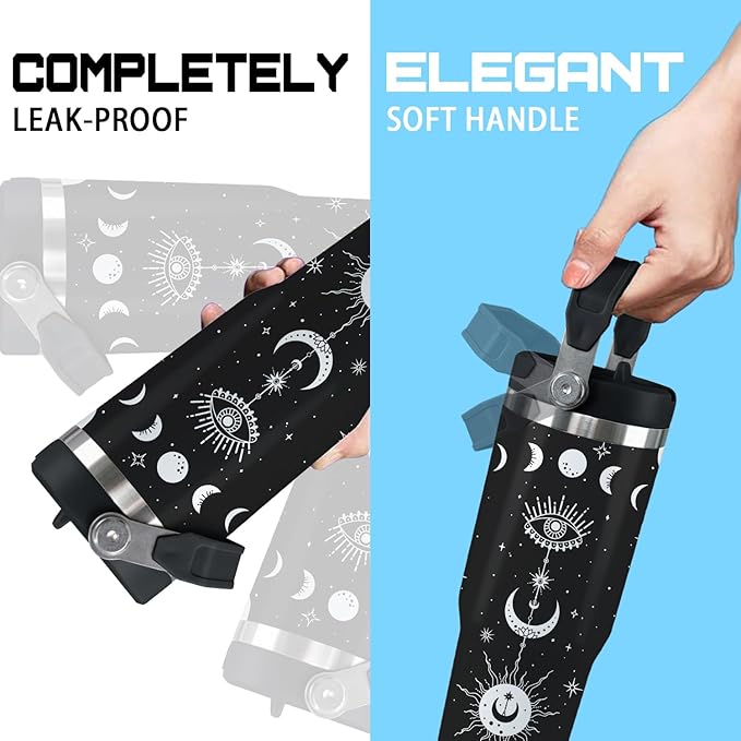 Cat Tumbler with Lid and Straw 30oz Stainless Steel Cute Water Bottle Cup Funny Cat Gifts for Women