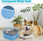 UPSKY 70oz Dog Water Bowl 2L No Spill Dog Bowl Large Capacity Spill Proof Slow Water Feeder, No Splash Dog Bowl Pet Water Dispenser Vehicle Carried Travel Slow Drinking Bowl for Messy Drinkers, Cats