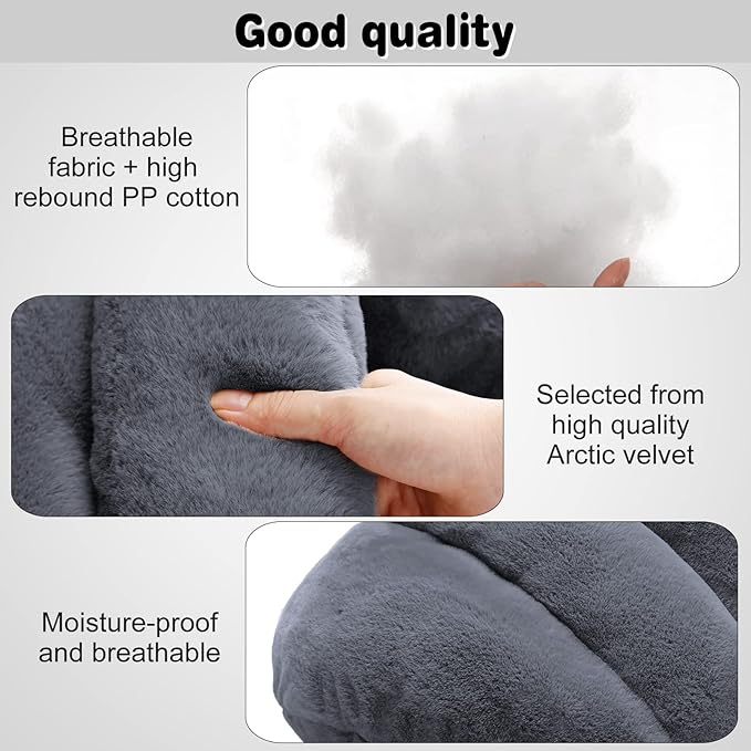 Self Warming Plush Pet Bed Cat Cave Pet Tent Cave Bed Cozy Cat Sleeping Bag Snooze Mat for Winter Pets Cats Small Dogs Puppies and Kittens