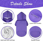 KOOLTAIL Basic Dog Hoodie - Soft & Warm Dog Hoodie Sweater with Leash Hole and Pocket, Dog Winter Coat, Cold Weather Clothes Sweatshirt for Small Medium Large Dogs Puppy Cat Boys Girls Purple S