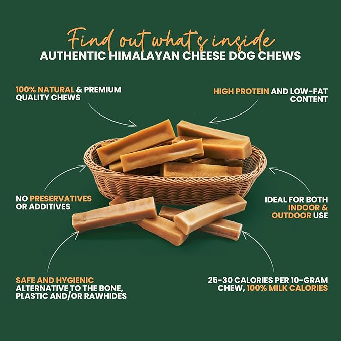 KATHMANDU'S 100% Natural Yak Cheese Himalayan Dog Chews - All Natural and Protein-Rich Nutrition Dog Treats, Long Lasting Chews for Aggressive Chewers, Odor Free Yak Chew | Large/X Large (Pack of 8)