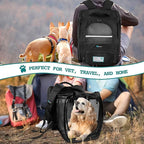 PetAmi Dog Cat Backpack Carrier, Expandable Pet Carrier Backpack for Travel Hiking, Small Medium Dog Puppy Large Cat Carrying Backpack, Airline Approved Ventilated Soft Back Support, 18 lbs, Black
