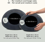 MEOWFIA Cat Cave – Premium Felt Cat Bed for Indoor Cats, Handmade 100% Merino Wool (Dark Shades) (Medium, Slate Grey)