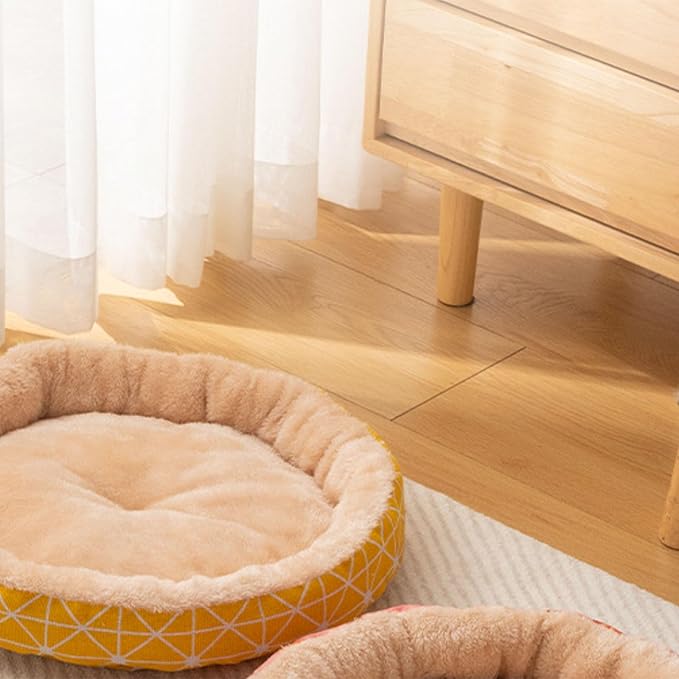 GeRRiT Universal Cat Bed Pet Mat Dog Bed Dog House Pad Round Nest Warm Pet Nest,M(18x18x4)