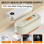 4 in 1 Cat Steam Brush for Shedding, Rechargeable Steam Brush with Foldable Handle, for Cats and Dogs Massaging and Cleaning, Multifunctional Hair Removal Comb (Cream)