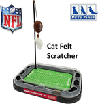 Pets First Cute Cat Toy SAN Francisco 49ERS Football Field CAT Scratcher Toy, Catnip Filled Plush Football Toy & Feather Cat Toy Hanging with Jingle Bell Interactive Ball Cat Chasing 5in1 Kitty Toy