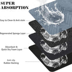 Dog Food Mats for Floors Absorbent, Pet Cat Food Mat - Quick Dry Dog Bowl Mats for Food and Water, Eco-Friendly Boho Pet Supplies