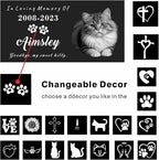 Generic Customized Memorial Stone Plaque for Cat, Pets, Dog, Personalized Engraved Gravestone for Lost Loved One, Mini Tombstone,Temporary Grave Marker for Cemetery (Black)