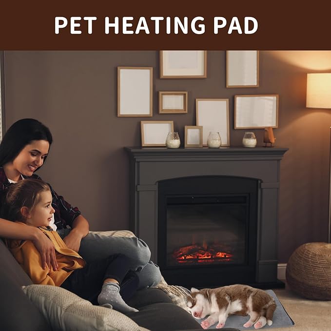 Pet Heating Pad for Cats and Small Dogs,Heated Cat Bed,Auto Temperature Control Waterproof Indoor Electric Pet Heating Pads for Cats with Chew Resistant Cord,20 * 16inch