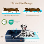 EHEYCIGA Orthopedic Dog Beds for Extra Large Dogs, Waterproof Memory Foam XL Dog Bed with Sides, Non-Slip Bottom and Egg-Crate Foam Big Pet Couch Bed with Washable Removable Cover, Navy