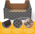 HIDE & SCRATCH Cat Scratcher Box and Cat Bed with Refillable Double-Sided Cardboard Scratch Pad for Indoor Cats