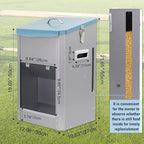 Automatic Dog Feeder Large Food Dispenser 25lbs Outdoor Pets Feeder Gravity Food Feeder Galvanized Metal for Dog, Cat, Small, Medium, and Large Breeds