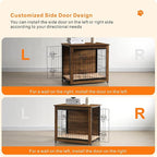 DWANTON Dog Crate Furniture with Cushion, Wooden Kennel Table with Double Doors, Indoor Dog House, Small/Medium/Large Size, 27.2" L, Warm Brown