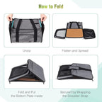 YUDODO 2 Packs 25 lbs Lightproof Soft Sided Pet Carrier for Large Cat & Small Dog Airline Approved Travel Bag Puppy Carriers with Side Pockets & Reflective Mesh, Foldable Portable for Car 2 Grey Green