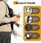 Dog Front Carrier Backpack, Legs Out Secure-Fit Pet Chest Carrier for Small Dogs (6-17 lbs), Adjustable Pet Carriers with Safety Belt, Hands Free Dog Backpack Carriers for Hiking Cycling (M, Black)