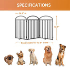 3 Panels Full Matel Freestanding Dog Gates with Door, 72"Extra Wide 32"Tall Free Standing Dog Pet Gate for Indoor & Outdoor. Foldable Pet Fences for Doorways, House, Stairs, Porch, Deck, Yard