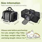 Pecute Expandable Cat Carrier, Soft Side Pet Carrier with Seat Belt, Dog Carriers for Small Dogs, Portable & Foldable Cat Bag Carrier Great for Travel, Outdoor, Hiking, Camping