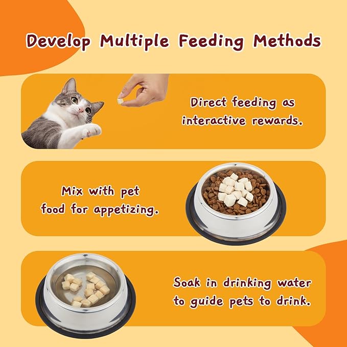 Jungle Calling Freeze-Dried Chicken Treats for Cats & Dogs, Single Ingredient, Grain-Free, High Protein Training Rewards & Food Topper (Chicken Cubes, 3.2 oz)