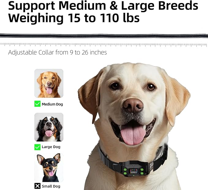 LUCKSKY GPS Wireless Dog Fence, 647 Acres Coverage, No Wire or WiFi Needed, Waterproof Training Collar with Vibration & Static Modes, Easy Setup