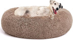 MIXJOY Ultra Soft & Comfortable Donut Cuddler Round Dog & Cat Bed (30'', Brown)