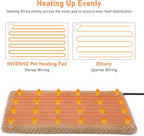 INVENHO Heated Dog Bed, Waterproof Adjustable Temperature Dog Cat Heating Pad with Timer, Indoor Pet Heating Pad for Cats Dogs Electric Pads for Dogs Cats, Pet Heated Pad