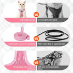 BEAUTYZOO Cat Harness, Escape Proof Cat Leash and Harness Set for Walking, Soft Breathable Vest Harness with Neck Adjustable, Reflective Easy-Control Kitten Harness for Cats,Alpaca-Pink S