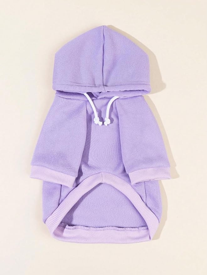 QWINEE Basic Dog Hoodie Sweatshirt Puppy Sweater Warm Cat Costumes Pet Clothes for Chihuahua Puppy Kitten Small Medium Dogs Mauve Purple XX-Small