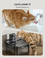 DownyPaws Cat Water Fountain Cordless, 84oz/2.5L Fursink Wireless Pet Water Fountains for Cats Indoor, Battery Operated Cat Drinking Fountain with Motion Sensor, Ultra Quiet Pump, BPA-Free, Black