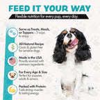 Freeze Dried Meal Toppers for Small & Large Breeds Dogs, 16 Oz Bag, Beef Dog Food Toppers for Picky Eaters, Made in USA - Grain Free & All Natural Freeze Dried Dog Treats