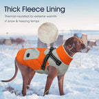IECOii Dog Coats for Small Dogs Winter Harness Zip Up - Orange,XSmall - Warm Fleece Lined Small Dog Winter Coat with D Ring,Waterproof Puppy Coats Dogs Snow Jackets Snowsuit Chihuahua Papillon Maltese