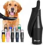 27 OZ Dog Water Bottle Portable Stainless Steel Convenient Pet Water Dispenser, Leak Proof Puppy Travel Water Bowl for Dog Outdoor Walking, Hiking, Perfect Size For All Dog Breeds, Whole Black