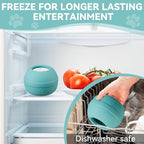 Long-Lasting Interactive Dog Lick Toy, Stuffable Dog Enrichment to Keep Dogs Busy, Wobbly Treat Dispensing Freezable Licking Toys, Food-Grade Safe (Teal Blue,L)