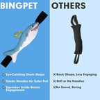 BINGPET Squeaky Dog Toys with Handles for Interactive, Tug of War Puppy Shark Toys to Keep Small Medium Dogs Busy，Puppy Training