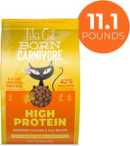 Tiki Cat Born Carnivore High Protein, Deboned Chicken & Egg, Grain-Free Baked Kibble to Maximize Nutrients, Dry Cat Food, 11.1 lbs. Bag