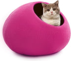 Woolygon Premium Wool Cat Cave Bed - Felt Cat Cave Handmade from 100% Merino Wool, Eco-Friendly Felt Cat Bed for Indoor Cats and Kittens