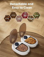 WOPET Automatic Cat Feeder, 48-Hour Programmable Pet Food Dispenser, Built-in Ice Gel Packs for Freshness – Ideal for Wet Food, Yogurt & Canned Meals – Perfect for Cats, Kittens & Small Dogs