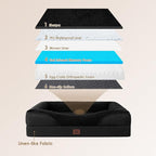 EHEYCIGA Memory Foam Dog Bed for Large Sized, Orthopedic Dog Sofa with Sides and Waterproof Liner, Washable Bolster Pet Couch with Removable Cover, 36x27x7 Inch, Black