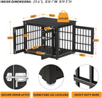26 Inch Heavy Duty Dog Crate Furniture for Small Dogs, Decorative Pet House End Table, Wooden Cage Kennel Furniture Indoor, Black