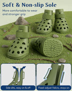 Dog Shoes for Hot Pavement, Breathable Dog Boots Paw Protectors with Adjustable Straps & Non-Slip Sole, Easy On & Off, Waterproof, Easy-Cleaning Silicone Outdoor Dog Booties for Beach and Snow