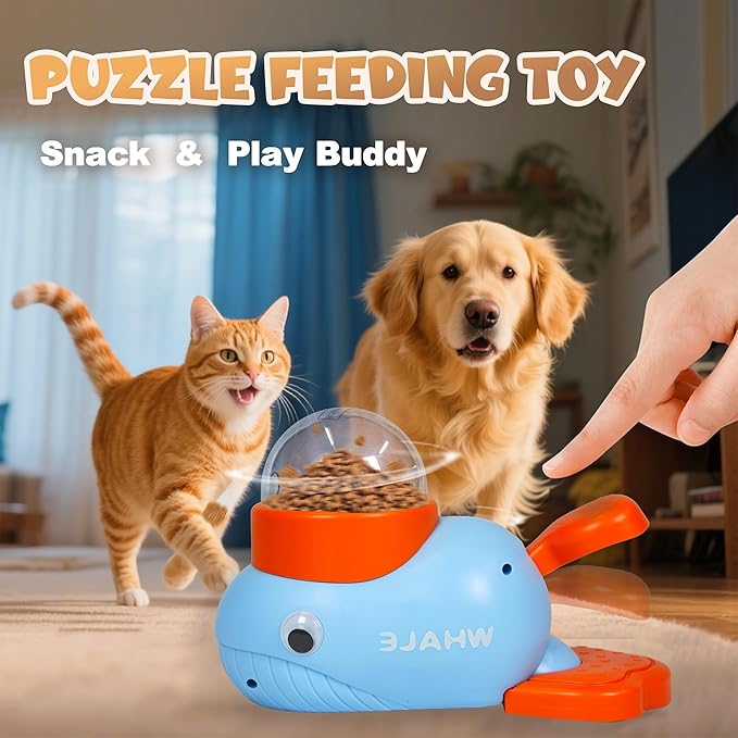 Dog Puzzle Feeder Toy,Interactive Food Dispense,Pet Slow Feeder (Blue)