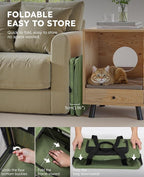 pecute Cat Carrier Stable, Pet Carrier Breathable and Portable, Cat Carriers Bag with Scientific Hidden Partition, Carriers for Cat Under 5kg, Dog Carrier Suitable for Travel and Outing, Green