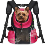 WOYYHO Pet Dog Carrier Backpack Small Dog Front Backpack Ventilated Mesh Dog Travel Back Pack with Safety Belt for Travel Hiking Cycling Outdoor Adventures (Size S: 2-4.5 lbs, Rethink Pink)