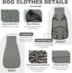 ROZKITCH Dog Winter Coat Soft Pullover Pajamas, Pet Windproof Warm Cold Weather Jacket Vest Cozy Jumpsuit Apparel Outfit Clothes for Small, Medium, Large Dogs Walking Hiking Travel Sleep Stripe 3XL