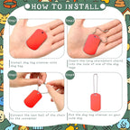 Yinkin 200 Pcs Personalized Military Dog Tags Set Including 100 Pcs Aluminum Blank Dog Tags for Engraving 100 Ball Steel Chain Rectangle Metal Blank Stamping Label for DIY Craft(Red)