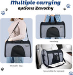 Zavothy Collapsible TSA Approved Pet Carrier for Cats & Dogs (Up to 15 Lbs, 16.54"x11.42"x9.84") – Soft-Sided Airline Travel Carrier, Grey